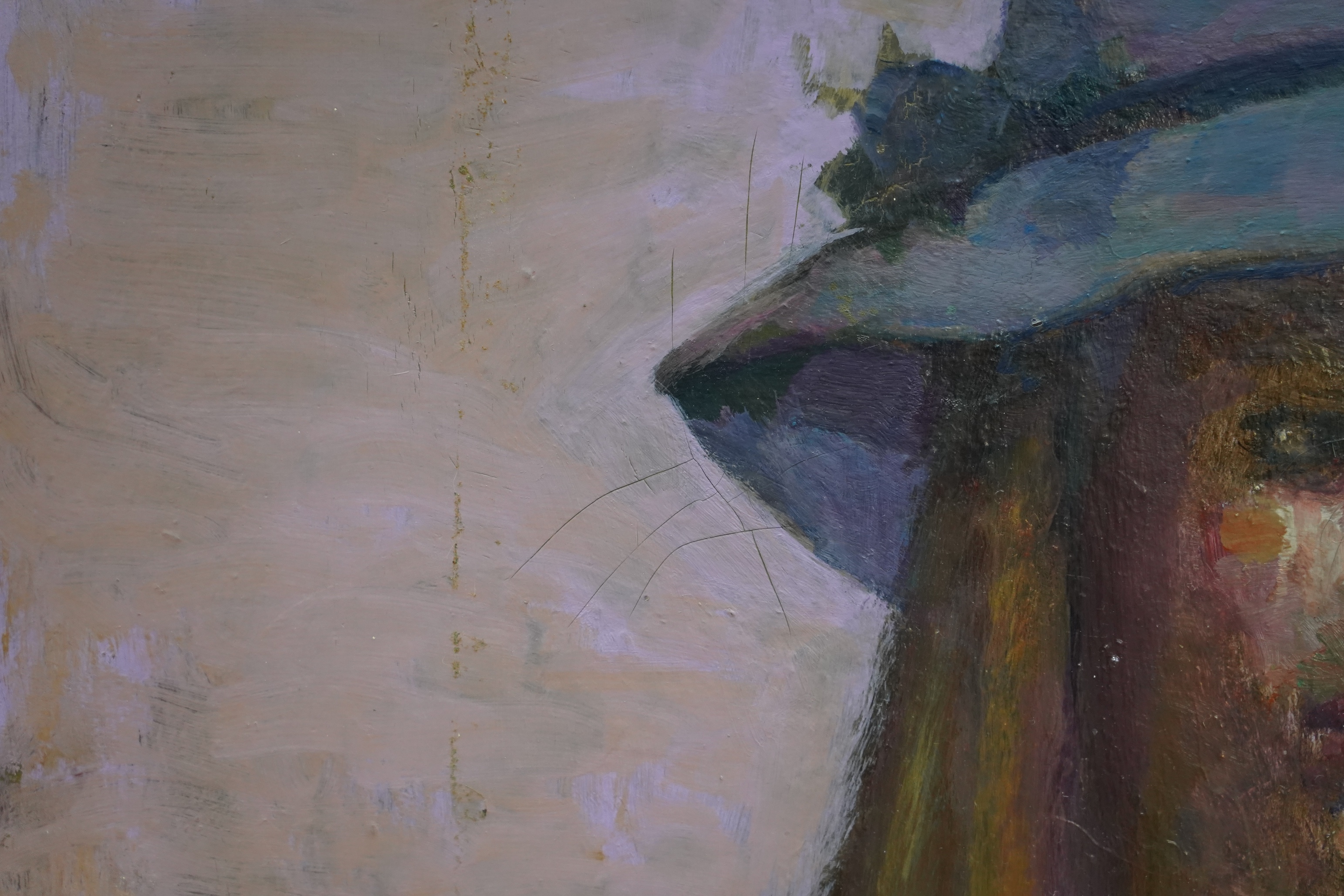 Alex C. Koolman (1907-1998), oil on board, Study of a girl wearing a hat, 50 x 60cm. Condition - good, some scratching